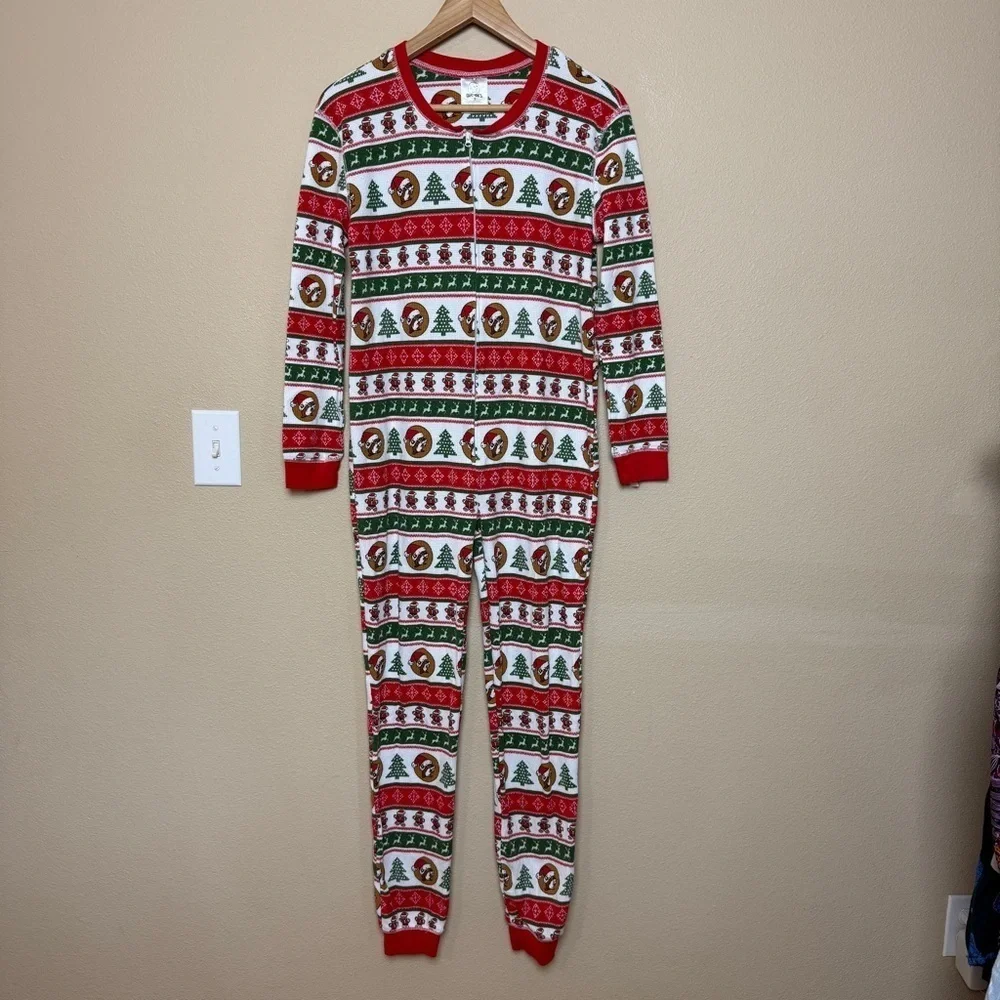Buc-ees Adult Small Christmas Pajamas Waffle Knit One Piece